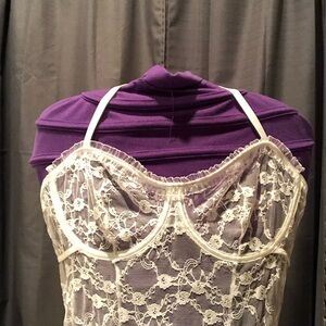 Elegant Lace Teddy - White